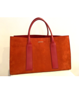DSQUARED2 Red Suede Leather Large Weekend Tote Handbag - £634.36 GBP