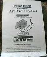 Chicago Electric Welding Systems 40388 Arc Welder-140 Operating Instruct... - $4.95