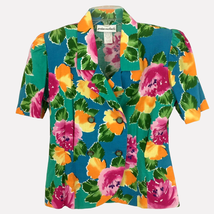 Jordan Michaels USA Summer Jacket 6P Colorful Hawaiian Floral Vintage 80s - £31.65 GBP