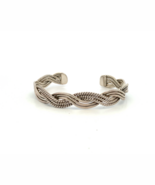 Vintage Sterling Signed 925 CII Mexico Twisted Rope Braided Cuff Bracele... - €81,11 EUR