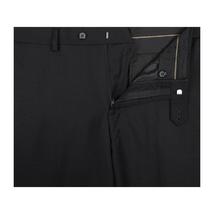 Men Renoir Flat Front Slacks 100% Soft Wool Super 140's Classic Fit 508-1 Black image 6