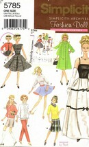 Simplicity 5785 Pattern to make Barbie Size 11-1/2&quot; doll clothes  - £3.92 GBP