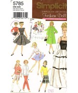 Simplicity 5785 Pattern to make Barbie Size 11-1/2&quot; doll clothes  - £3.91 GBP