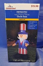 NEW Patriotic Uncle Sam Light-up Airblown Inflatable 4-Foot Tall  Celebrate! - £22.41 GBP