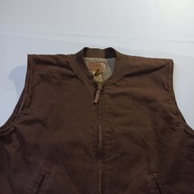 Vintage C.E. Schmidt Workwear TV53BB Men's 2XLR Brown Cotton Blend Full Zip Vest image 10
