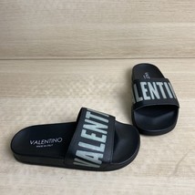 Valentino By  MarioBlack Rubber  Logo Pool Slide Sandals, Women’s Size 36 (3) - £97.50 GBP