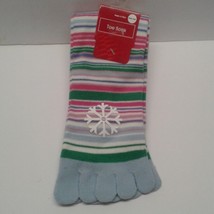 Ladies Winter Toe socks Snow flake stripes snowflake NEW One size - £9.48 GBP