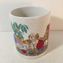 Vintage JSNY Best Friends Coffee Mug Tea Cup Dog Cats Animals - £9.46 GBP
