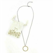 Kevia Style Circle Pendant Long Necklace w Pouch Yellow Circle Black Cha... - $6.36