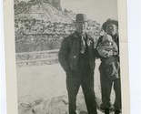 2 Men &amp; Baby at Oak Creek Canyon Arizona 1949 Black &amp; White Photo Sedona  - $17.82