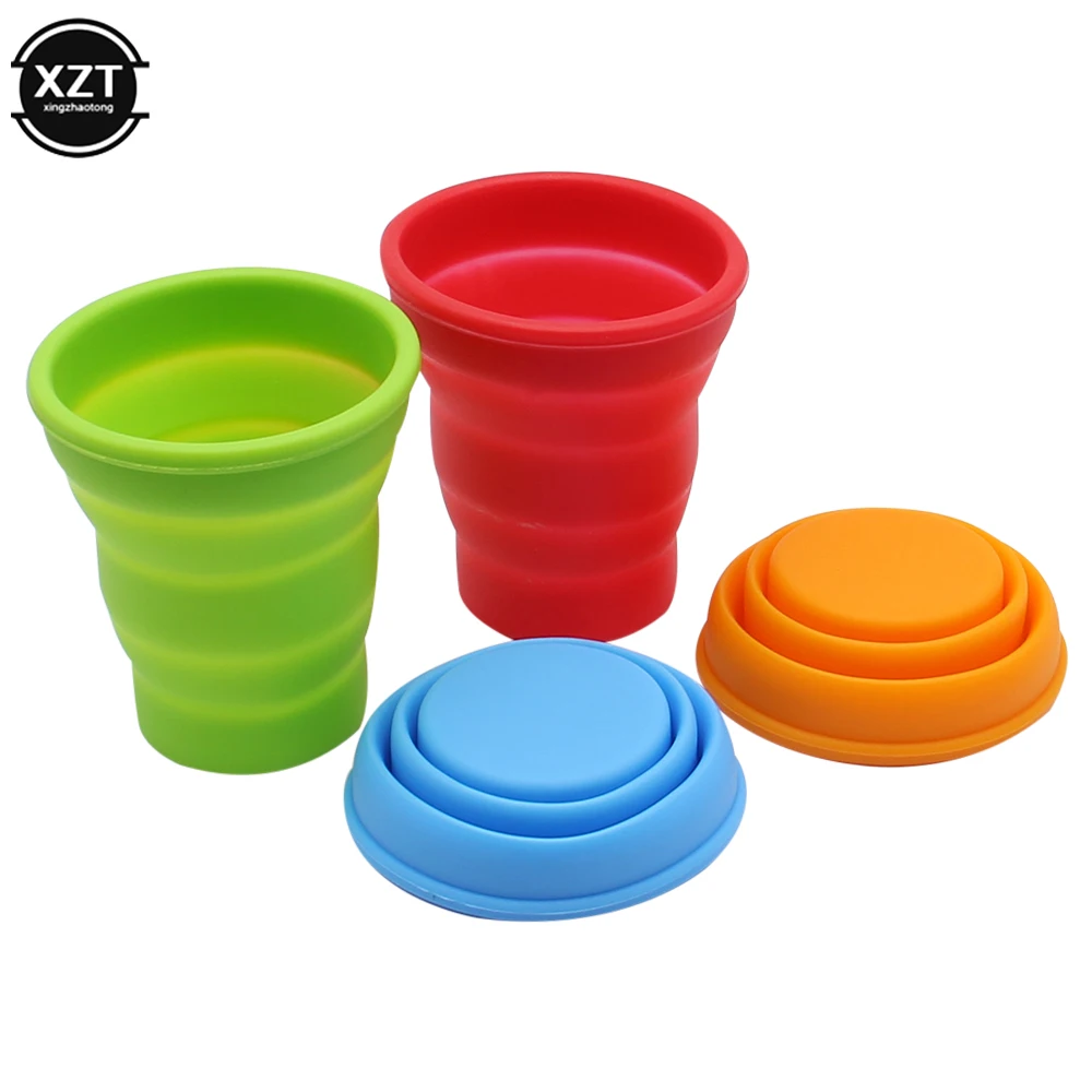 Sporting Hot Sale Portable Silicone Retractable Folding Cup With Lid Outdoor Tel - £18.44 GBP