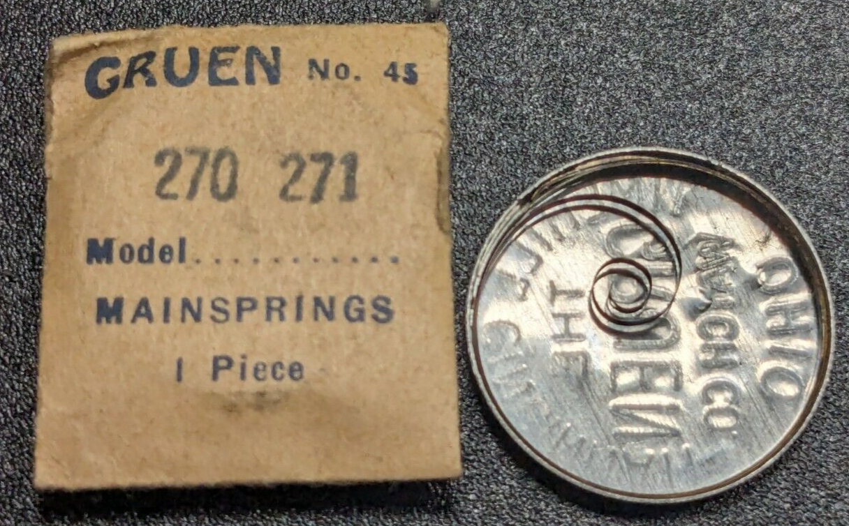 NOS Genuine Gruen 270 271  Watch Mainspring Part# 45 - $8.90