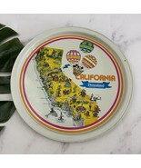 Disneyland Vintage Souvenir Tray Tin Metal California Map White Mickey M... - £18.00 GBP