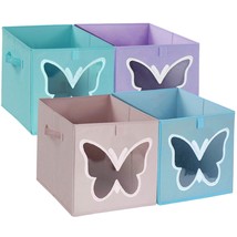 Cube Storage Bins Organizer Container,12X12 Foldable Storage Bins Basket With Cl - £38.36 GBP