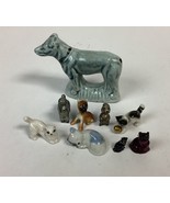 Lot Of 9 Miniature Dog And Cat Figurines (4 Dogs/5 Cats) - $364.18 MXN