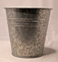 Galvanized Planter Metal Hole in Bottom Round 5&quot; Tall 5&quot; Wide Decorative - £5.40 GBP