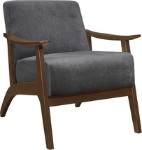 Lexicon Savry 29&quot; W Fabric Wood Arm Accent Chair, Dark Gray - £206.96 GBP