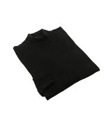 Men's Sweater Knit By Bassiri Mock Neck Cotton Tencel Soft 630 EZRA Black - $49.99