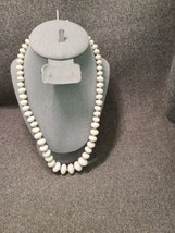 Vintage Signed N API Er White Lucite Gold Tone Beads 24” Necklace - £9.51 GBP