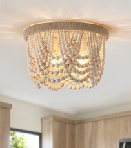 3-Light Bohemia Flush Mount Ceiling Light Farmhouse Small Chandelier Light - £67.59 GBP