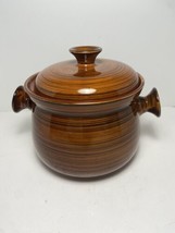 Vintage Brittany Nasco Bean Pot Soup Tureen W Lid and Handles Brown Oven Proof - £27.61 GBP