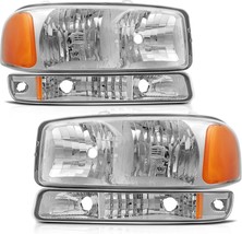 LSAILON Headlight Assembly Replacement Fit 1999-2006 For GMC Sierra 1500 2007 - $151.19