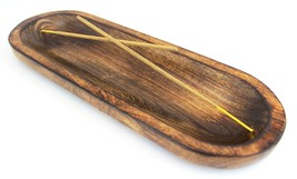 Natural Wood Incense Holder and Ash Catcher (11 X 4 Inch)(Oval) FREE SHIPPING - £15.56 GBP