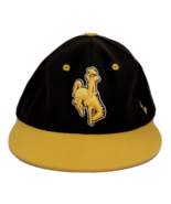 Wyoming University Cowboys Hat Brown Gold Flat Bill Size 7-1/8 Pro Back - £11.67 GBP