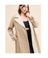 New Anthropologie Colorblock Vegan Leather Trench Coat $250 PLUS 2X   - $184.64 CAD