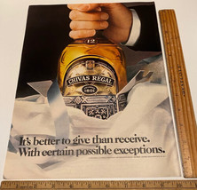 Vintage Print Ad Chivas Regal Blended Scotch Whiskey Bottle Gift 1970s E... - $13.71