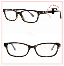 GUCCI 0730 Brown Crystal Logo Thin Rectangular Eyeglasses 50mm GG0730O 0... - £170.90 GBP