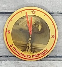 &quot;3 Minutes to Midnight&quot; Pinback Button Doomsday Clock Nuclear War Armage... - £25.29 GBP