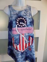 Simply Southern Tie Dye NAUTICAL Anchor Born Free Tank Top Size M Women&#39;s EUC - £17.75 GBP