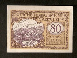 Austria Gutschein d. Gemeinde PFARRWEFEN 80 heller 1920 Notgeld PFARR-WE... - £3.12 GBP