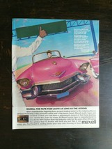 Vintage 1986 Maxell Tapes Aretha Franklin Pink Cadillac Full Page Original Ad - $6.64