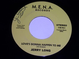 Jerry Long Love&#39;s Gonna Happen To Me Autographed 45 Rpm Record M.E.N.A. Label - £235.98 GBP