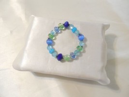 Department Store 7&quot;Jeweled Beaded Stretch Bracelet C826 - £8.25 GBP