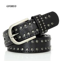 Punk Rivet Belt High Quality Real Genuine Leather - £32.72 GBP