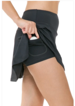 Leggings Depot 1X Atheletic  Stretch High Waist Flaired with Pocket Skort Gray - £11.85 GBP