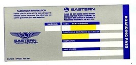 Eastern Airlines Passenger Information Unused Boarding Pass 1984 - $34.61