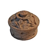 Carved Soapstone Trinket Dish Jewelry Box Beige Rose - £14.81 GBP