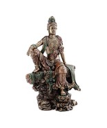 WATER AND MOON KWAN YIN STATUE 14.5&quot; Large Buddhist Goddess Bronze Resin... - €97,96 EUR