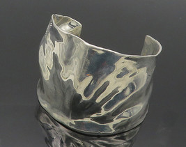 RLM STUDIO 925 Sterling Silver - Vintage Shiny Sculpted Cuff Bracelet - BT7539 - £213.47 GBP