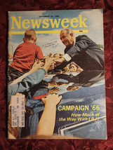 Newsweek Magazine September 26 1966 Sept Sep 66 Congress Campaign - £5.16 GBP