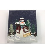 Frosty Snowman Winter Wonderland Decorative Storage Blue Box Lid Let it ... - £15.72 GBP