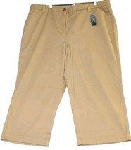 LL Bean Size 22W Easy Stretch Canvas Crop Pants High-Rise Straight-Leg Khaki NWT - £18.67 GBP