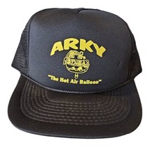 Vintage 80s Hot Air Balloon Festival Noahs Ark Arky Rope Hat Snapback Cap Black - £37.31 GBP