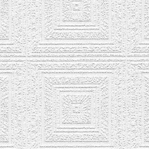Aztec Panels Paintable Wallpaper White Norwall Wallcovering 48927 - $24.18