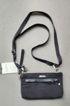 Baggallini Purse MINI ALL Around Crossbody Black Nylon Wallet Zip Wristl... - $39.89