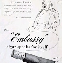 1952 Embassy Cigars G.K. Chesterton Advertisement Sphere UK Import E91A - $19.99